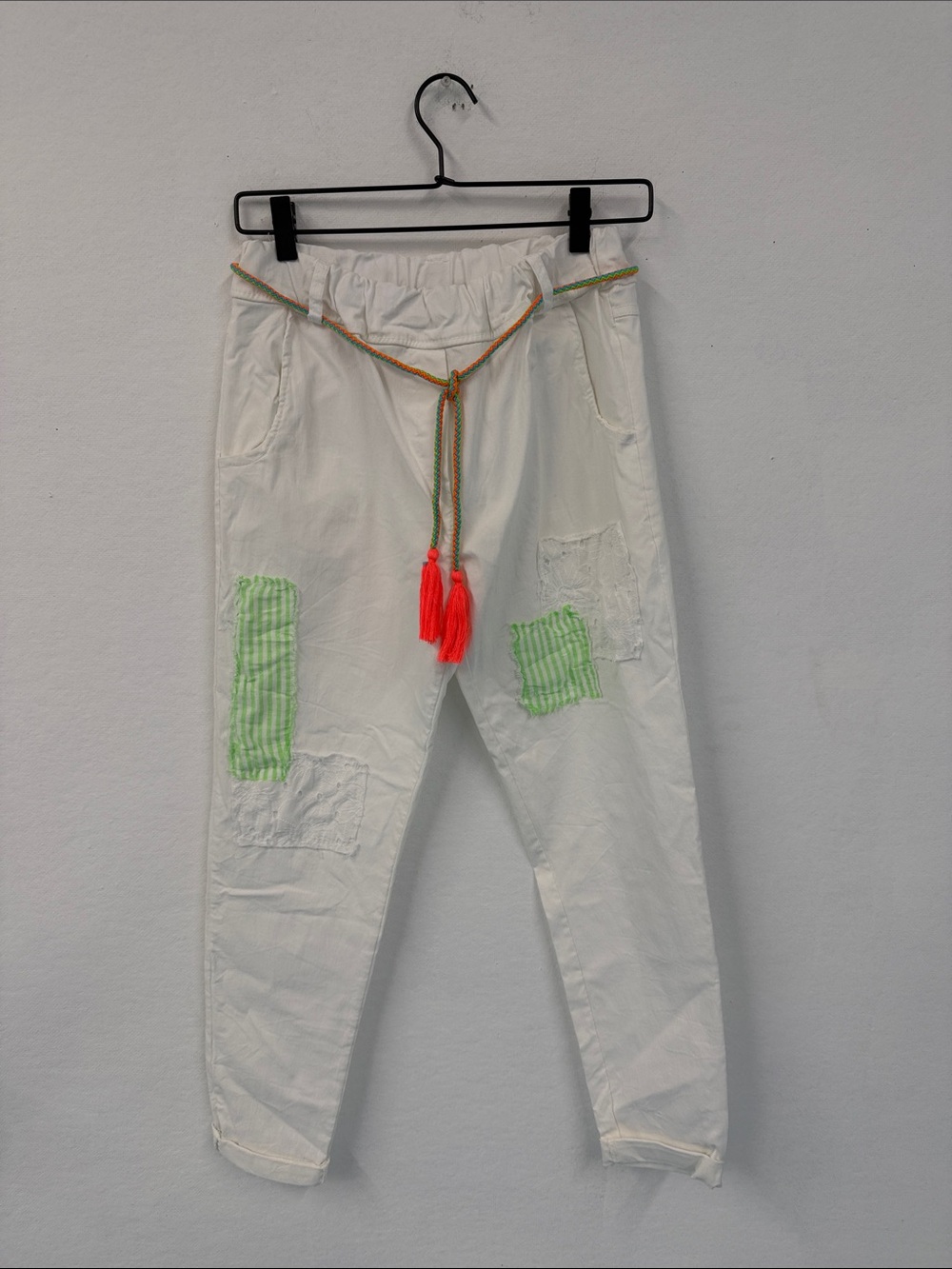 Brand Bazar White Patched Pants